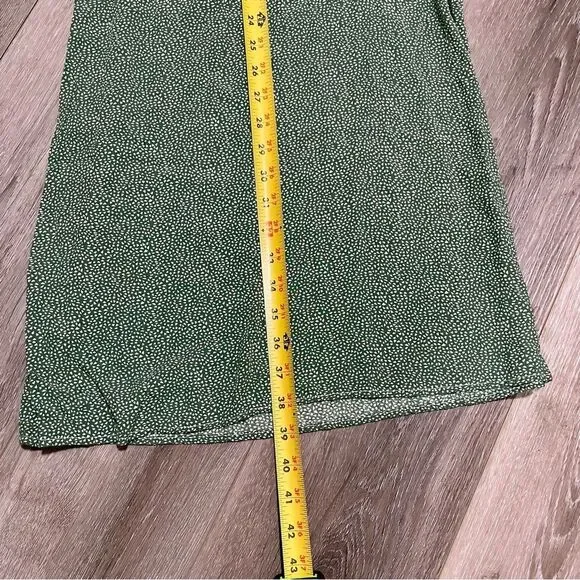 Flowy Geometric Floral Green White 100% Rayon Boho Comfy Wide Leg Soft Pants - Picture 7 of 8